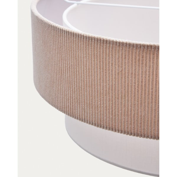 Fehér-bézs függőlámpa textil búrával ø 40 cm Bianella – Kave Home-image-4