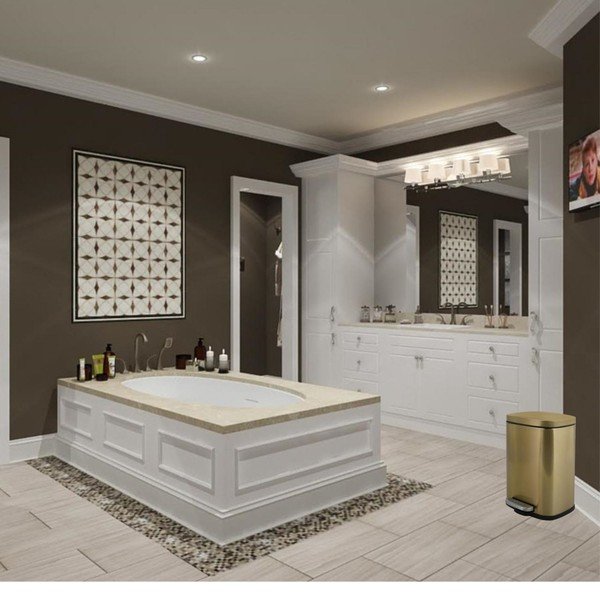 Matt aranyszínű acél pedálos szemetes 5 l   Akira – Spirella-image-2