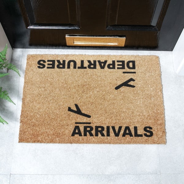 Kókuszrost lábtörlő 40x60 cm Arrivals and Departures – Artsy Doormats-image-2