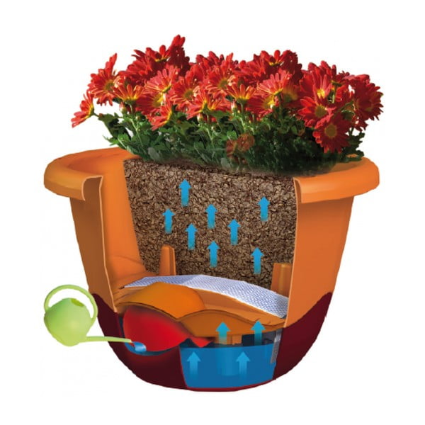 Mareta szürke felfüggeszthető önöntöző kaspó, hosszúság 30 cm - Plastia-image-2