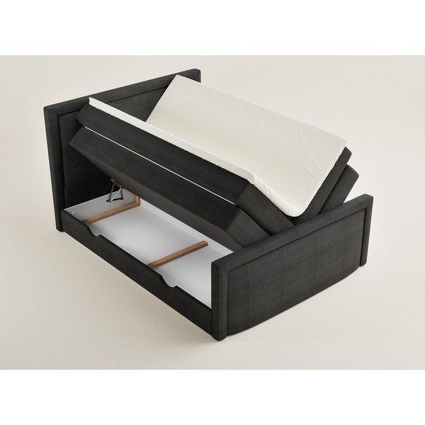 Antracitszürke ágyneműtartós boxspring ágy 180x200 cm Fresco – Maison de Rêve-image-1