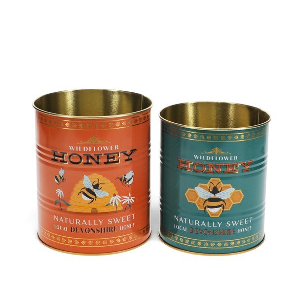 Dekoratív ón tárolódoboz szett 2 db-os ø 11x13 cm Honey – Rex London