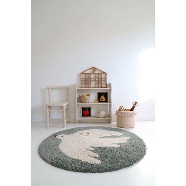 Világoszöld gyerek szőnyeg ø120 cm Bohemian Bird Aqua – Nattiot-image-4