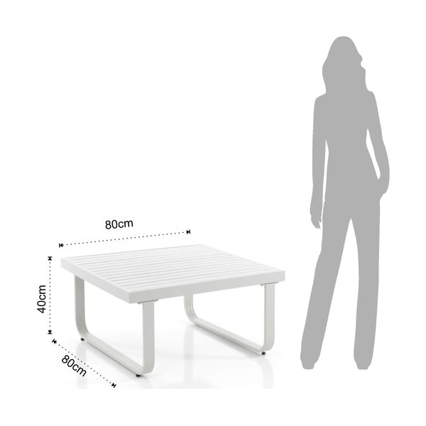Fehér alumínium dohányzóasztal 80x80 cm Ischia – Tomasucci-image-1