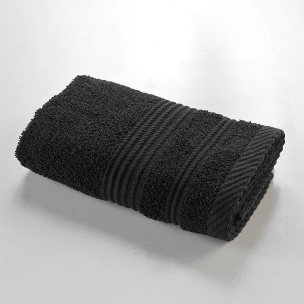 Fekete frottír pamut törölköző 30x50 cm Tendresse – douceur d'intérieur