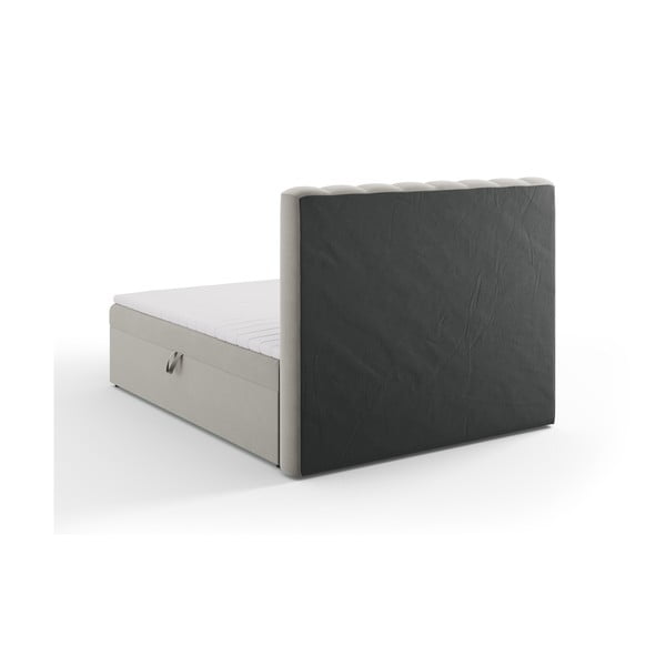 Szürke boxspring ágy tárolóhellyel 160x200 cm Gina – Milo Casa-image-4