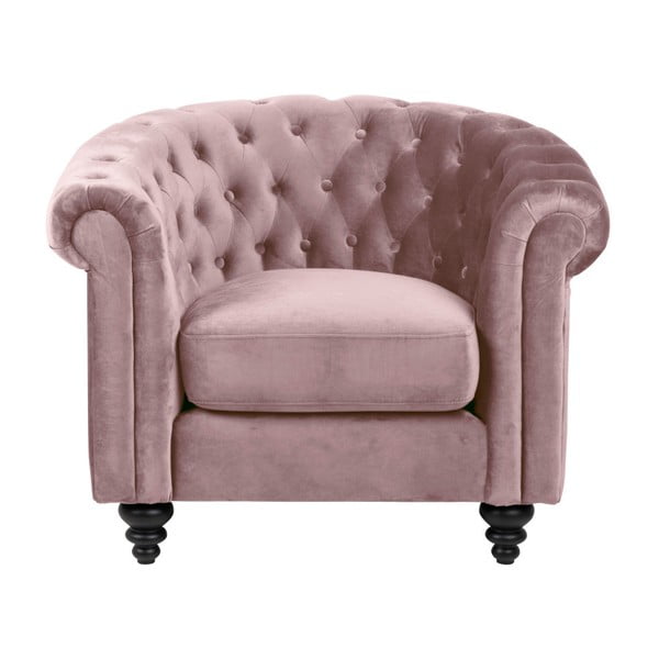 Charlietown rózsaszín bársony fotel - Actona