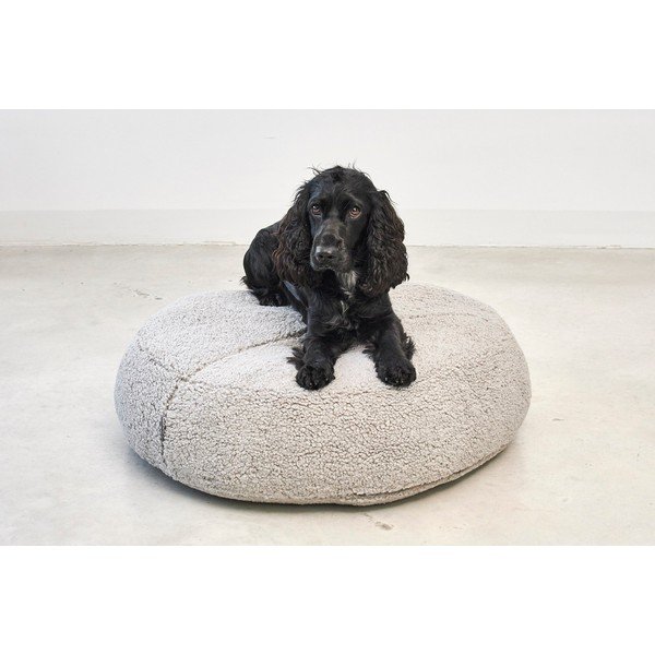 Bézs buklé fekhely kutyáknak ø 70 cm Senso Pouffe Greige S/M – MiaCara-image-3