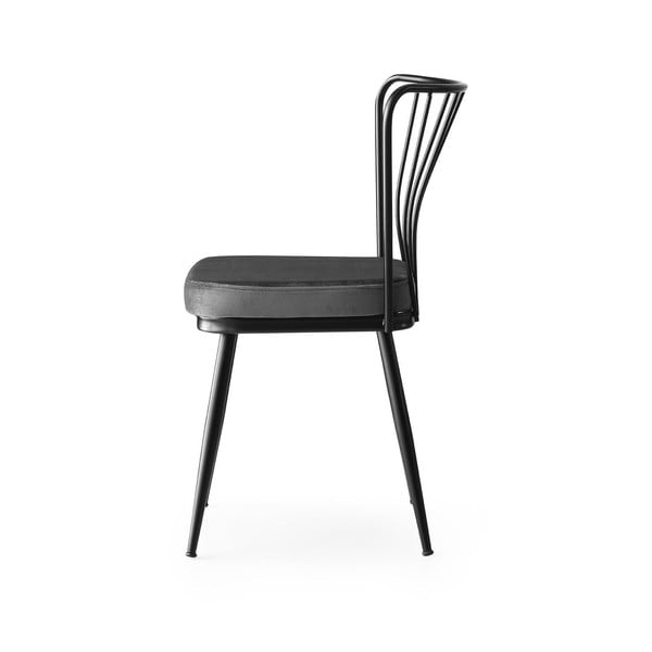Antracitszürke fém étkezőszék szett 2 db-os Yildiz – Kalune Design-image-3