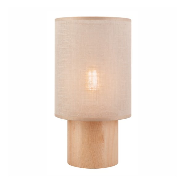 Bézs-világosbarna asztali lámpa textil búrával (magasság 30 cm) Ari – LAMKUR