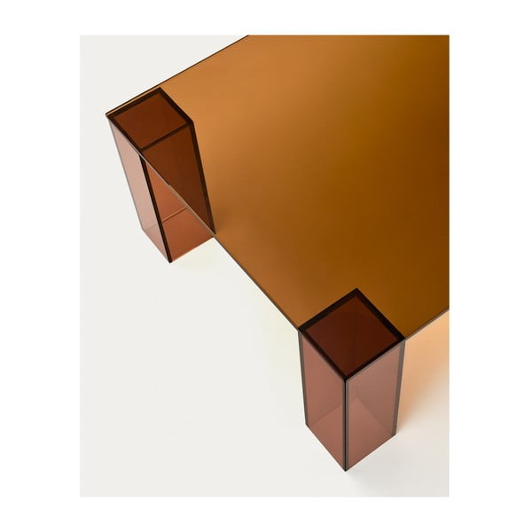 Barna üveg dohányzóasztal 60x140 cm Adularia – Kave Home-image-3