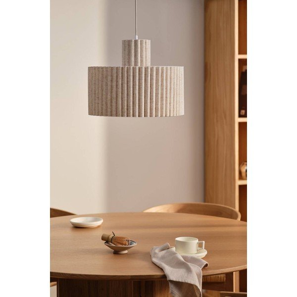 Bézs len függőlámpa ø 40 cm Alina – Jotex-image-2