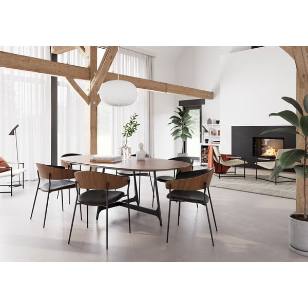 Fekete-sötét natúr színű karfás étkezőfotel Crib – DAN-FORM Denmark-image-1