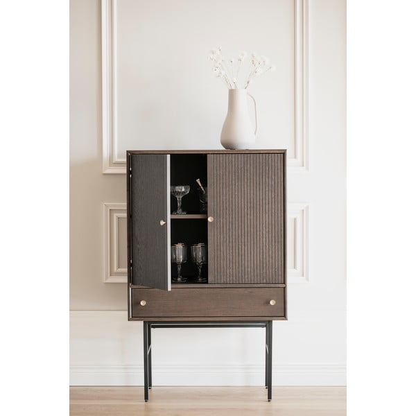 Clearbrook barna tölgyfa furnér komód, szélesség 79 cm - Rowico-image-4