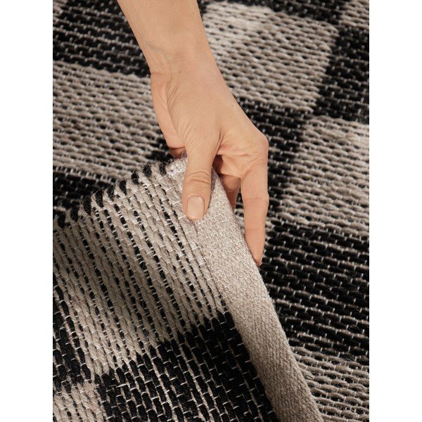 Fekete-krémszínű kétoldalas-kézi szövésű jutakeverék futószőnyeg 80x300 cm Rex – Hanse Home-image-3