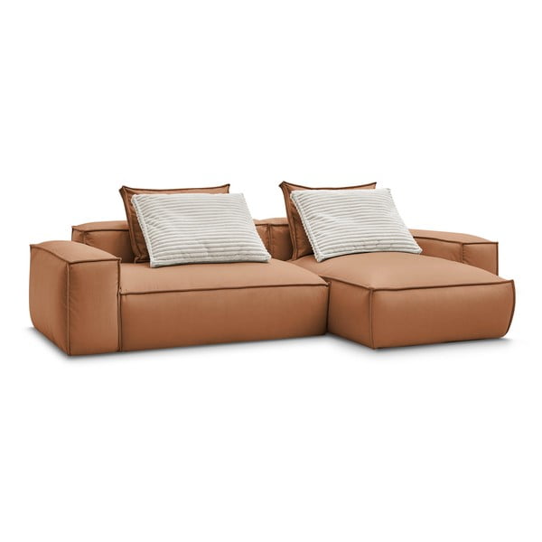 Barna bőrutánzat sarokkanapé (variálható) Boheme – Bobochic Paris-image-3