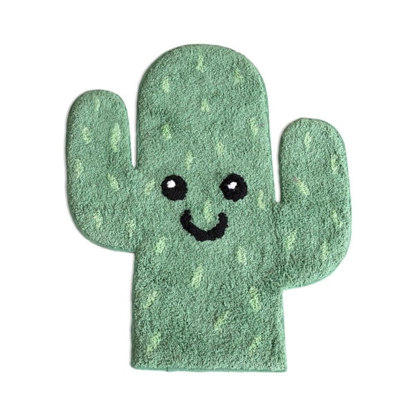 Happy Cactus zöld pamut fürdőszobai kilépő, 55 x 62 cm - Mr. Fox