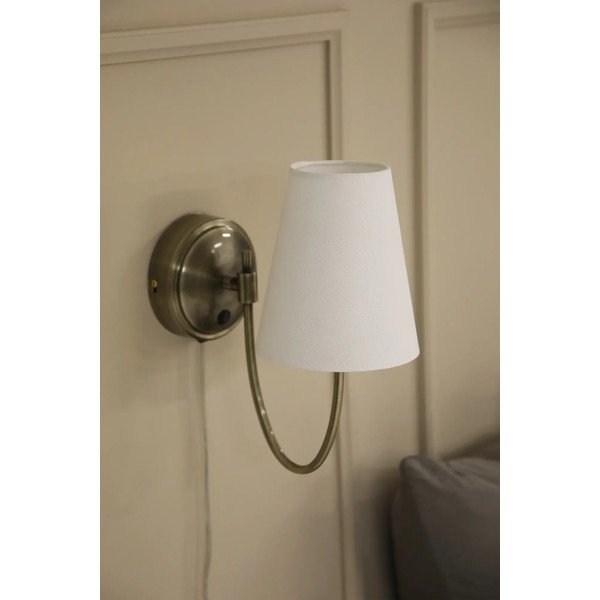 Fehér-sárgaréz színű konnektorhoz csatlakoztatható fali lámpa Amar – Markslöjd-image-2