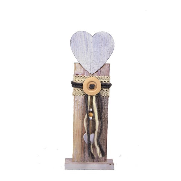Heart fából készült dekoráció, magasság 45 cm - Ego Dekor