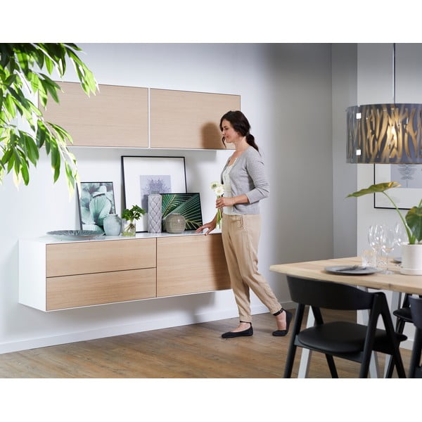 Alacsony tölgyfa dekoros komód készlet 2 db-os 180x46 cm Edge by Hammel - Hammel Furniture-image-1