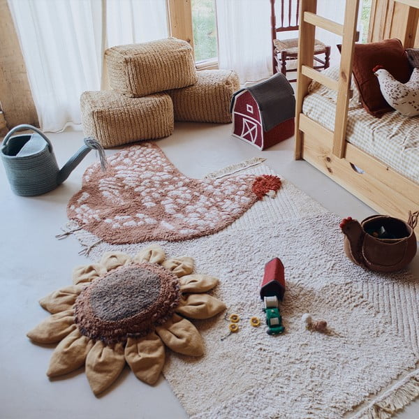 Bézs pamut gyerek játszószőnyeg 120x170 cm Farm Fields – Lorena Canals-image-1