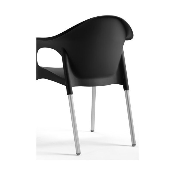 Fekete műanyag kerti szék Lisa - Rojaplast-image-1