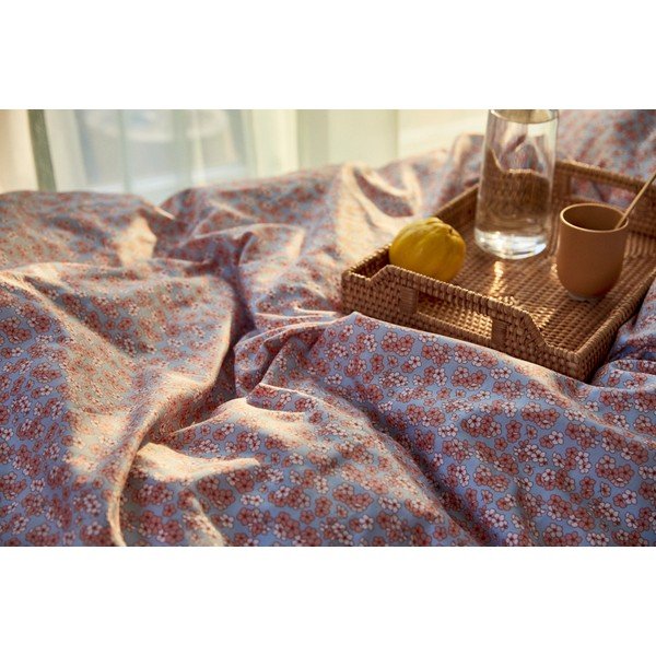 Világoskék-rózsaszín kétszemélyes-hosszabbított pamut-szatén ágyneműhuzat 200x220 cm Pleasantly – JUNA-image-4