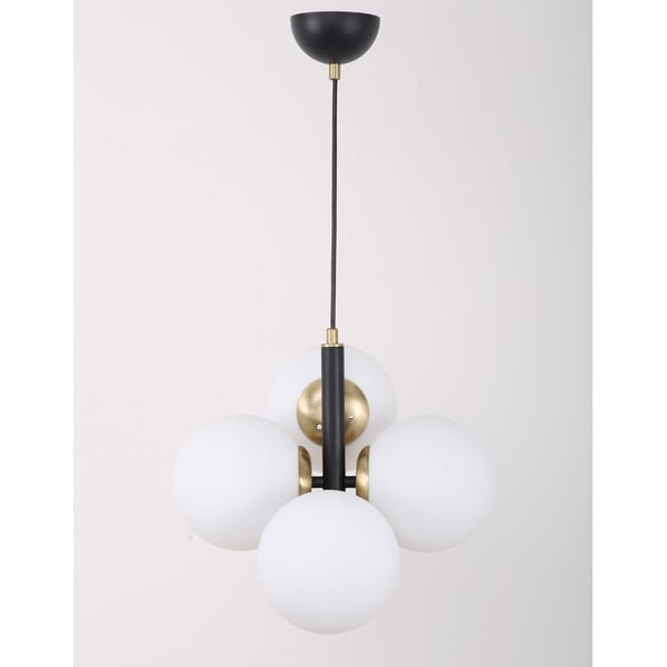 Fehér-fekete függőlámpa üveg búrával ø 15 cm Forte – Squid Lighting-image-2