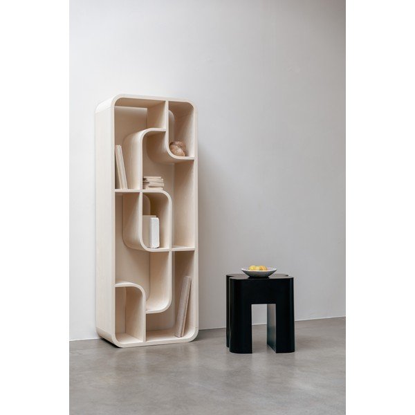 Krémszínű tölgyfa könyvespolc 60x160x35 cm Seven – Zuiver-image-1