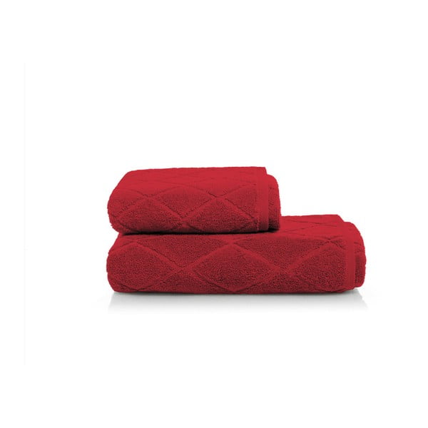 Livorno piros pamut törülköző és fürdőlepedő szett - Maison Carezza
