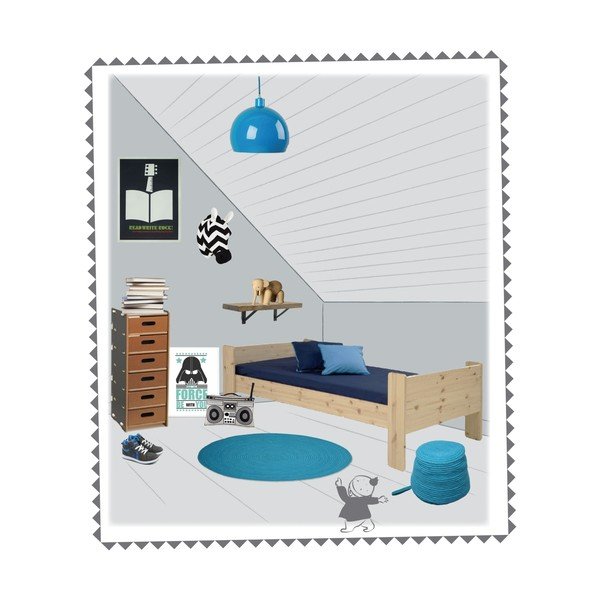 Halo kézzel készített pamut puff gyerekeknek, türkizkék - Nattiot-image-1