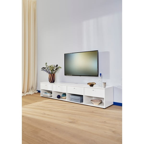 Fehér TV-állvány 214x45 cm Mistral – Hammel Furniture-image-1
