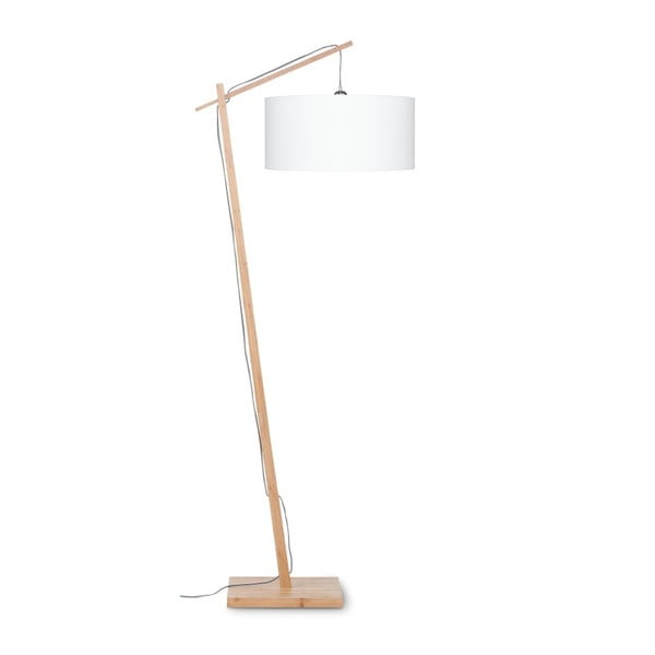 Andes állólámpa fehér búrával és bambusz lámpatesttel - Good&Mojo