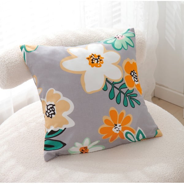 Narancssárga-szürke egyszemélyes háromrészes mikroszatén ágyneműhuzat 140x200 cm Grace – My House-image-2