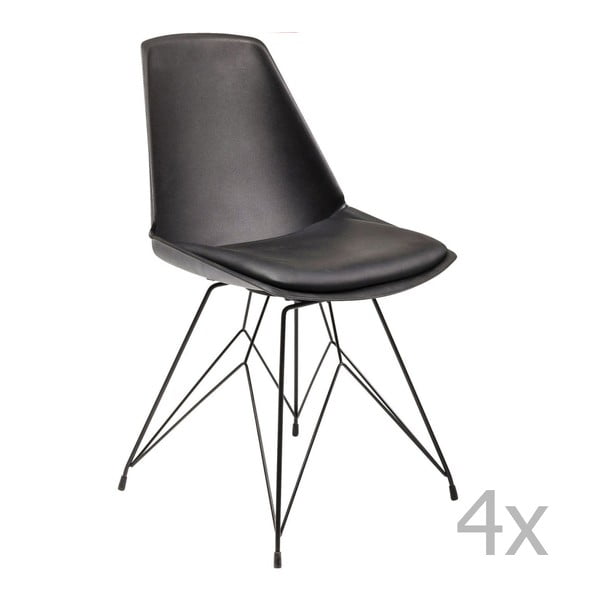 Wire black fekete szék, 4 db - Kare Design