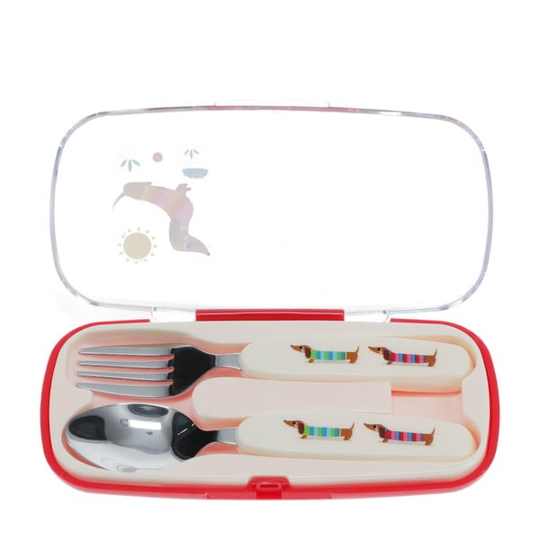 Rozsdamentes acél gyerek evőeszköz 2 db-os Sausage Dog – Rex London-image-2