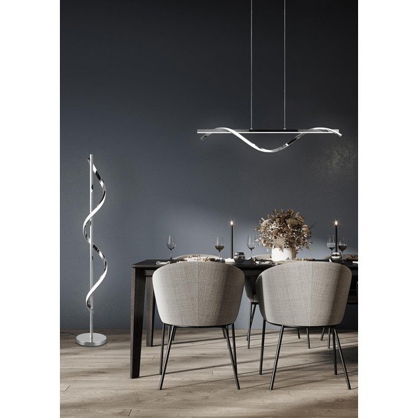 Fényes ezüstszínű LED szabályozható állólámpa (magasság 120 cm) Isabel – Reality-image-1