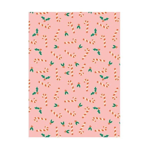 Candy Canes 5 ív rózsaszín csomagolópapír , 50 x 70 cm - eleanor stuart