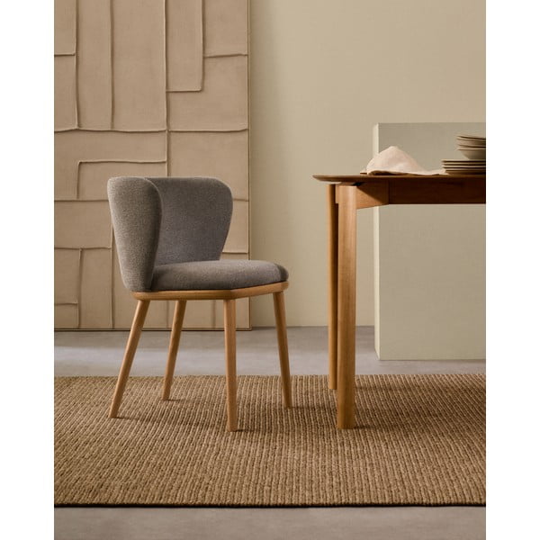 Világosbarna kárpitozott étkezőfotel Ciselia – Kave Home-image-1