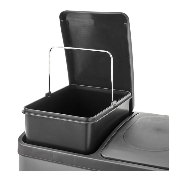 Rozsdamentes acél szelektív-pedálos szemetes 30 l Litros – Casa Selección-image-4