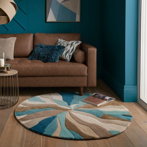 Türkiz kerek szőnyeg ø 133 cm Zest Infinite - Flair Rugs-image-1