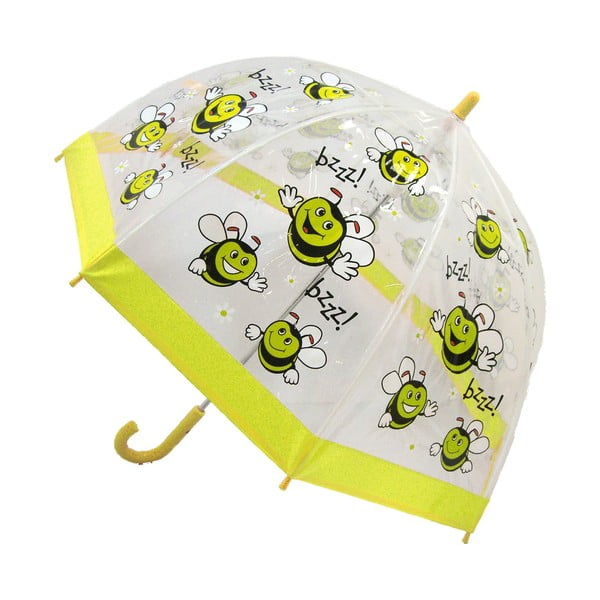 Birdcage Bee Bee átlátszó gyerek esernyő sárga részletekkel, ⌀ 70 cm - Ambiance