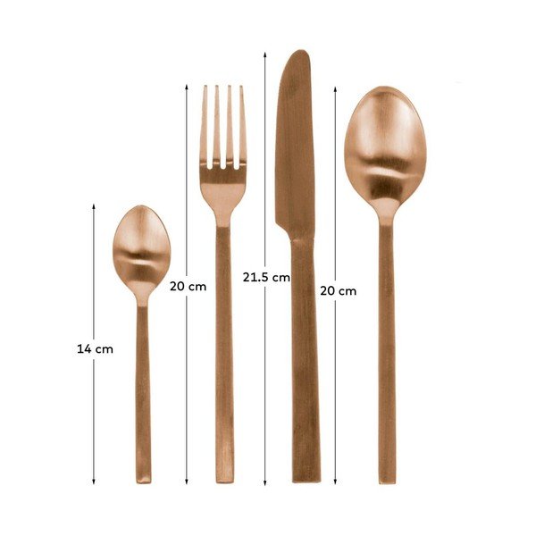 Rézszínű rozsdamentes acél evőeszköz készlet 16 db-os Kelda – Kave Home-image-4