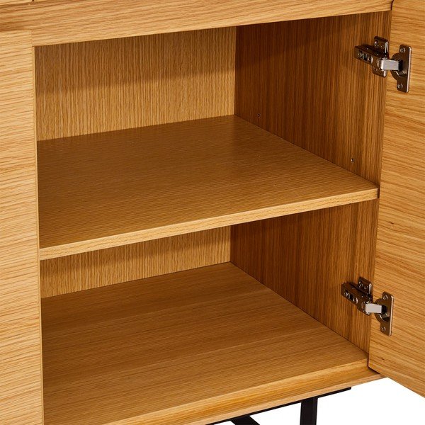 Tokyo barna tálalószekrény tölgyfa dekorral - Furnhouse-image-4