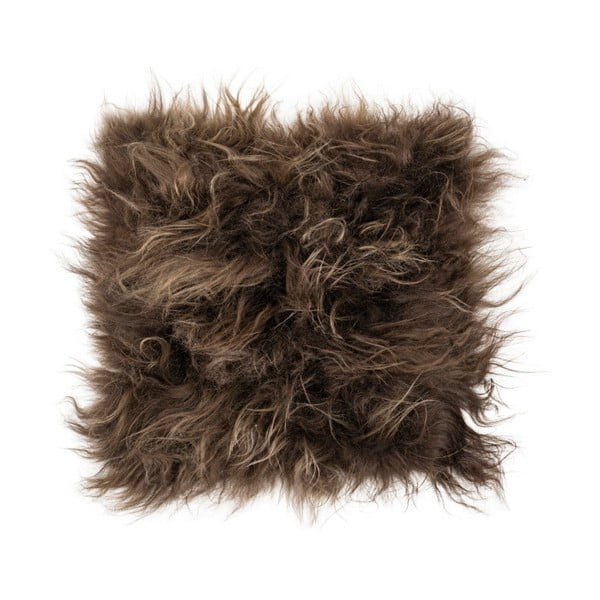 Eglé mogyoróbarna hosszú szálas szőrme ülőpárna, 37 x 37 cm - Arctic Fur