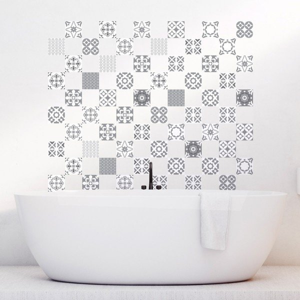 Wall Decal Tiles Artistic Shade of Grey 60 db-os falmatrica szett, 20 x 20 cm - Ambiance-image-3