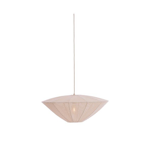 Krémszínű függőlámpa textil búrával Satilla – Light & Living-image-1