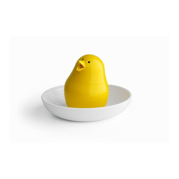 Jib-Jib Shaker sárga sótartó fehér tojástartó tálkával - Qualy&CO