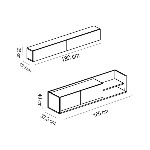 Fehér-natúr színű nappali bútor szett egzotikus fából 180x40 cm Kale - Kalune Design-image-3