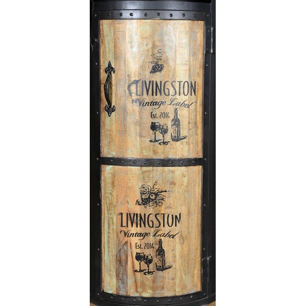 Fekete fém bortartó szekrény, palackok száma 9, 60x155 cm Luni – Interia Home & Living-image-1